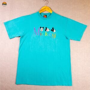 Disney Mickey Unlimited T-Shirt Blue Cotton Short Sleeve Crew Neck Men's L